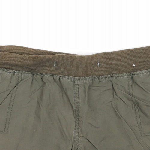 Denim & Co. Womens Green Cotton Basic Shorts Size 14 Regular Pull On