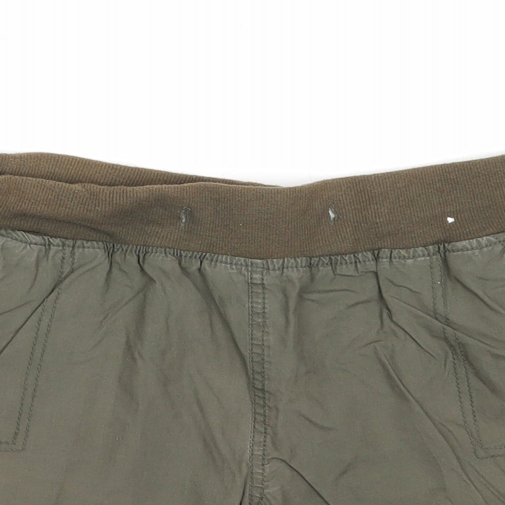Denim & Co. Womens Green Cotton Basic Shorts Size 14 Regular Pull On
