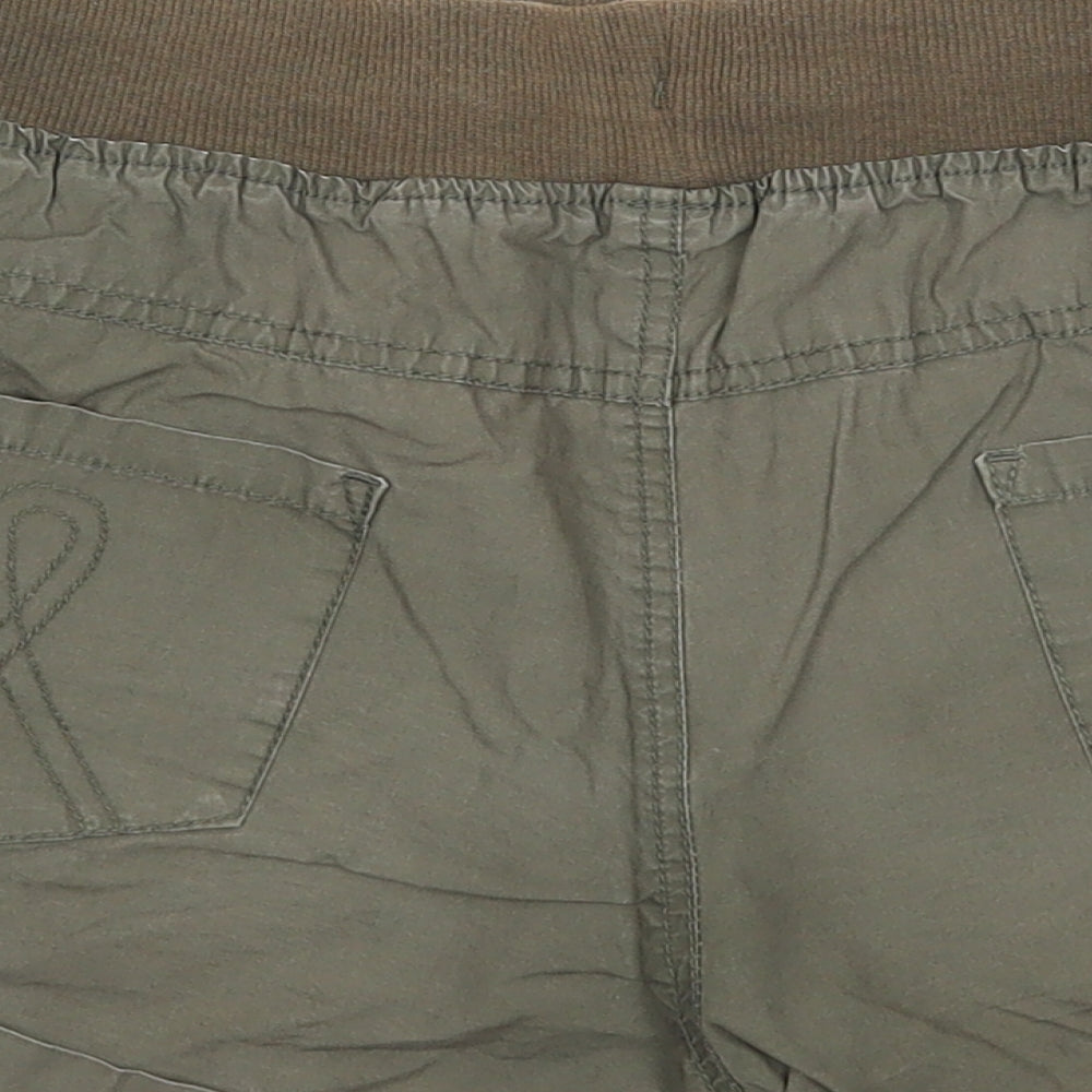 Denim & Co. Womens Green Cotton Basic Shorts Size 14 Regular Pull On