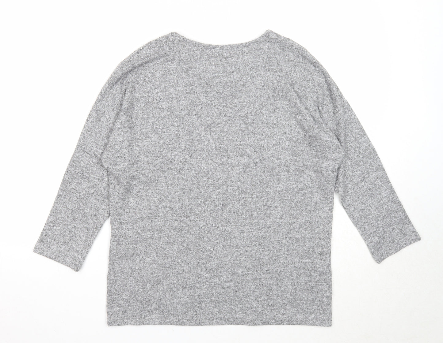 TU Womens Grey Round Neck Geometric Polyester Pullover Jumper Size 10 - Star Pattern