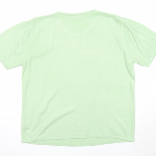 Lauren Taylor Womens Green Round Neck Acrylic Pullover Jumper Size M - Size M/L