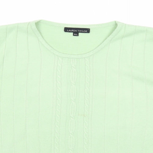 Lauren Taylor Womens Green Round Neck Acrylic Pullover Jumper Size M - Size M/L