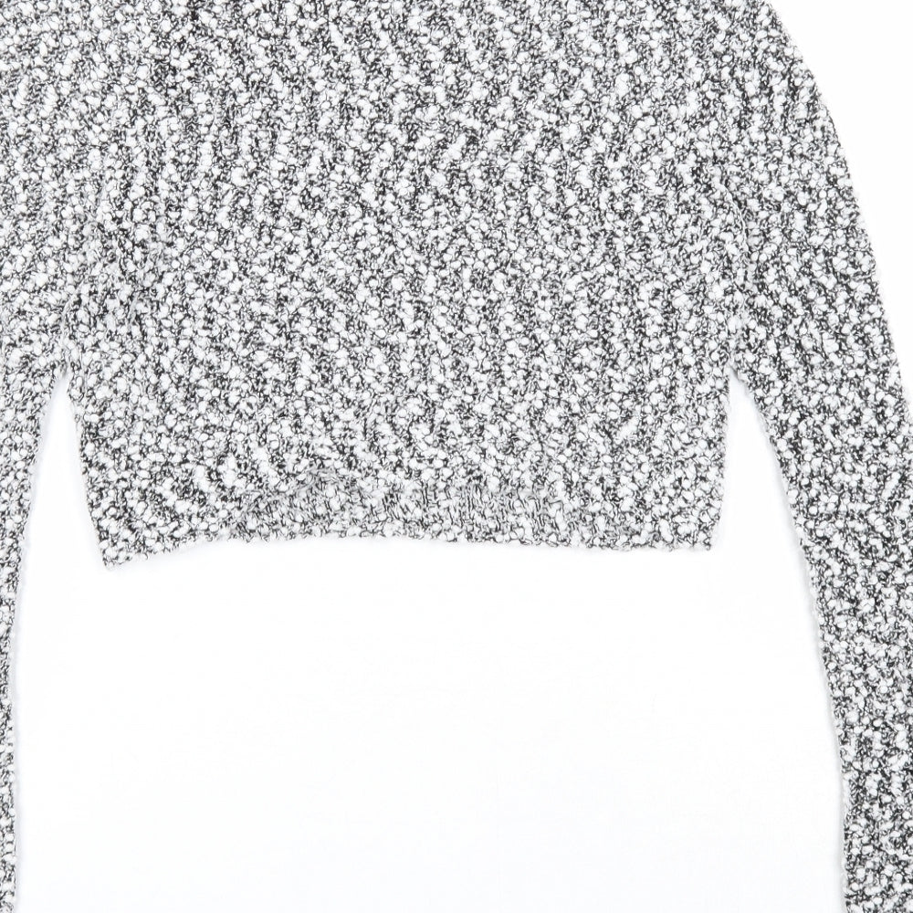 Divided Womens Black Boat Neck Polyester Pullover Jumper Size XS