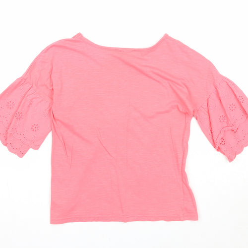 Matalan Girls Pink Cotton Basic T-Shirt Size 10 Years Round Neck Pullover