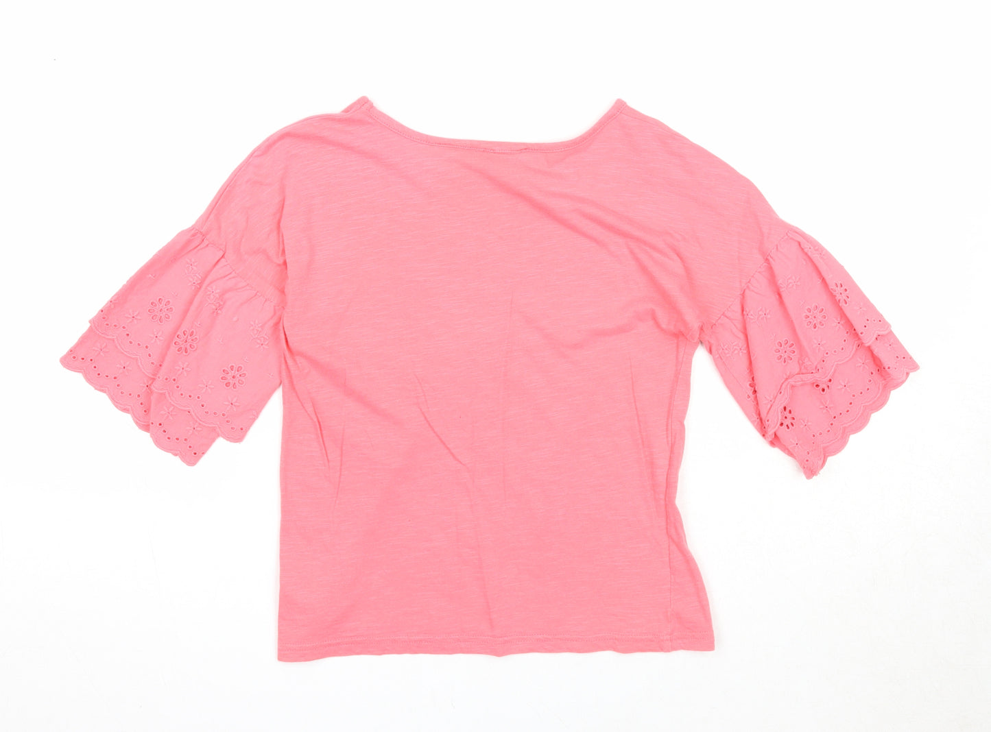 Matalan Girls Pink Cotton Basic T-Shirt Size 10 Years Round Neck Pullover