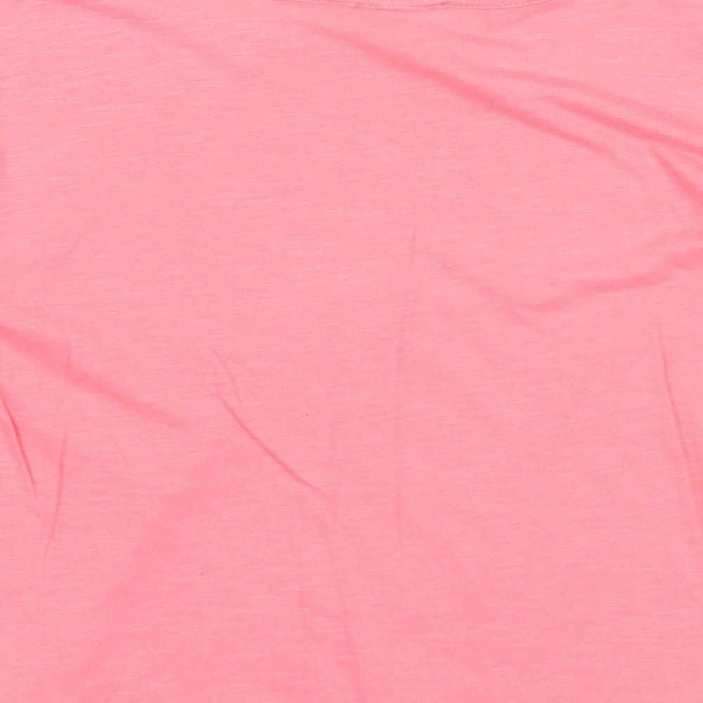 Matalan Girls Pink Cotton Basic T-Shirt Size 10 Years Round Neck Pullover