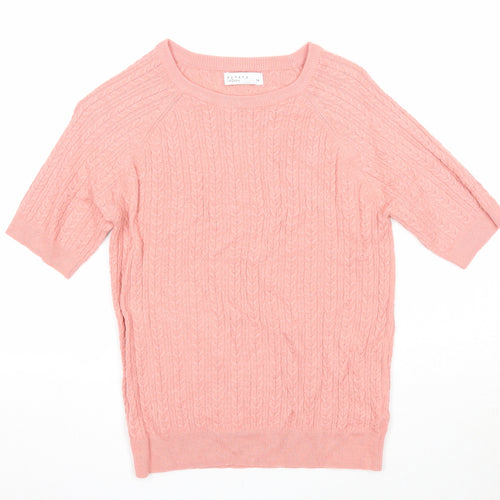Papaya Womens Pink Round Neck Acrylic Pullover Jumper Size 14