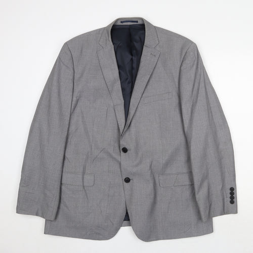 Tailor & Cutter Mens Grey Polyester Jacket Suit Jacket Size 44 Regular