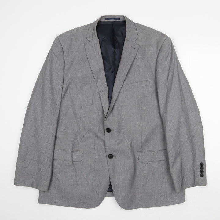 Tailor & Cutter Mens Grey Polyester Jacket Suit Jacket Size 44 Regular