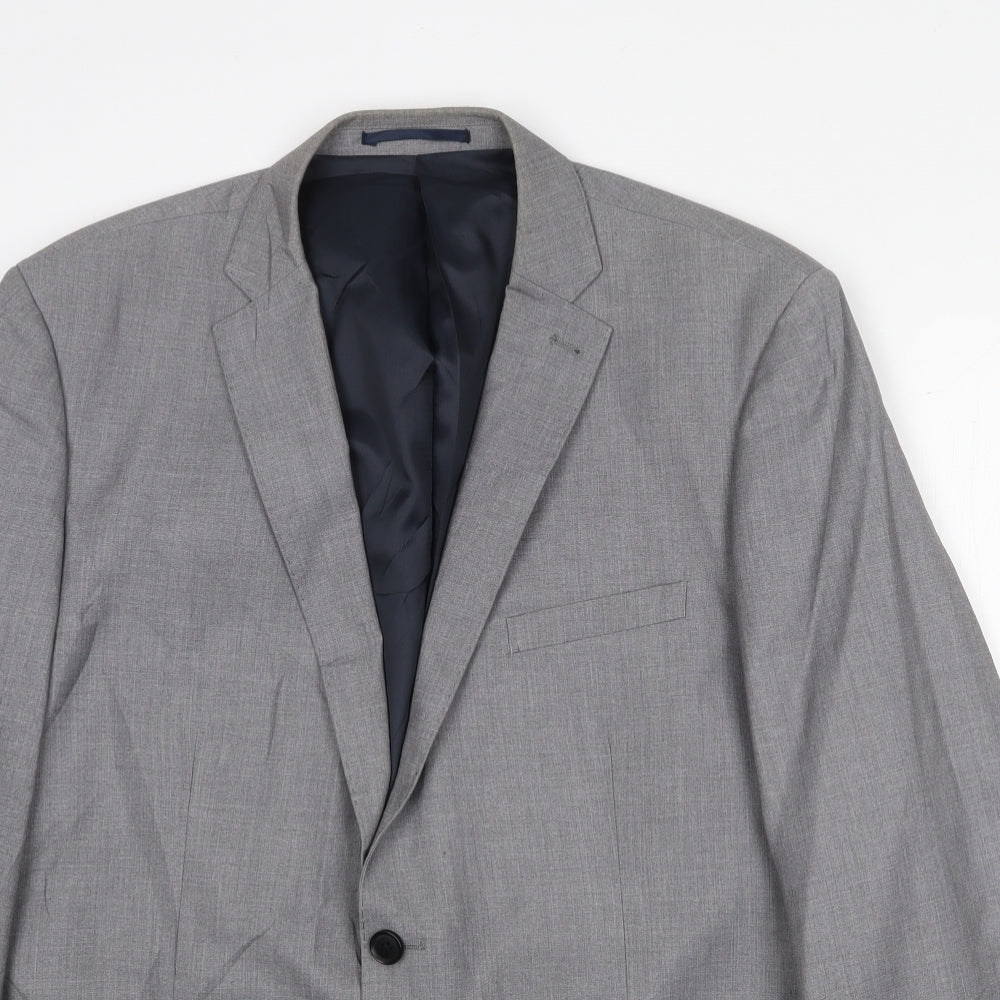 Tailor & Cutter Mens Grey Polyester Jacket Suit Jacket Size 44 Regular