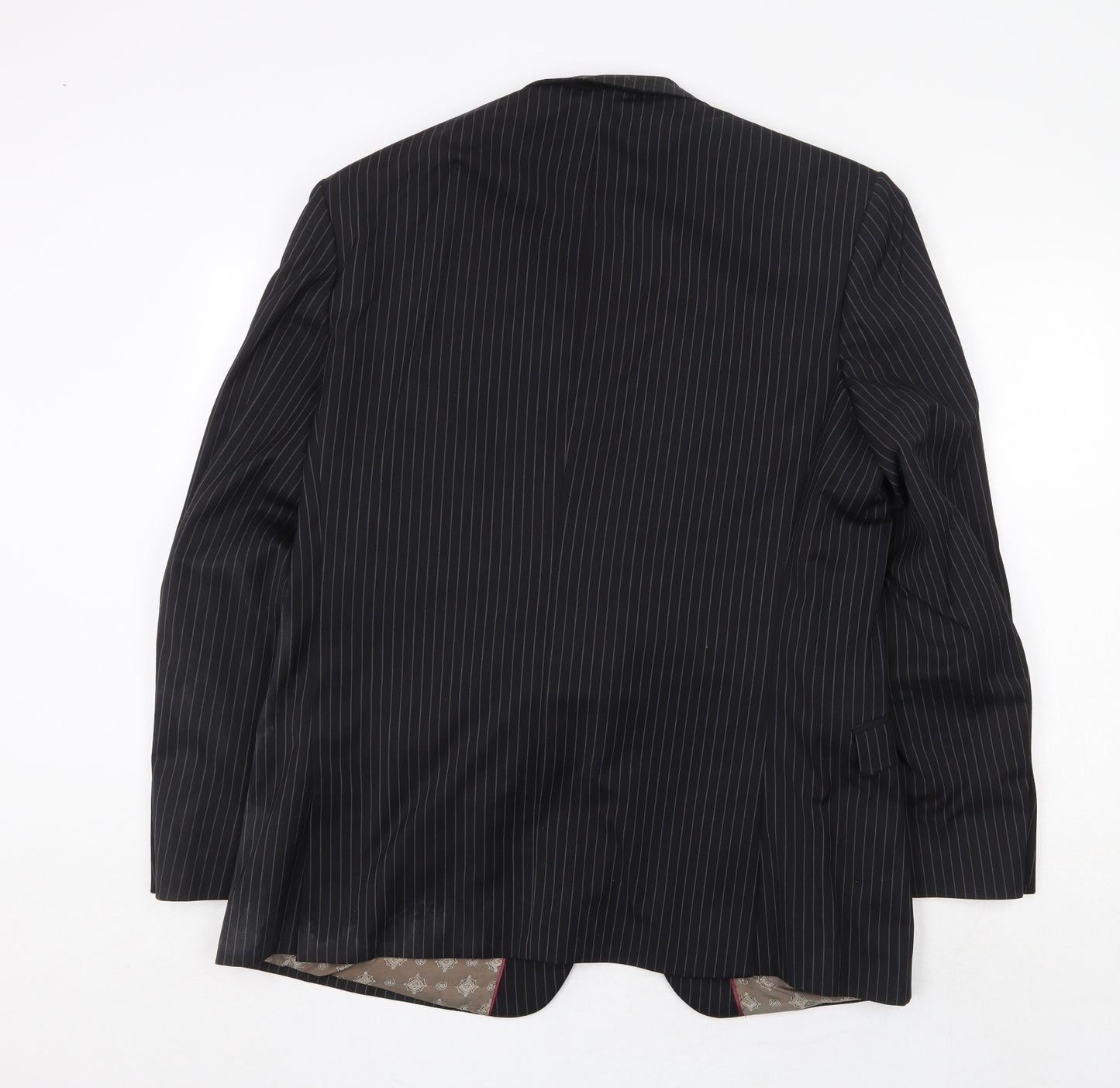 Limehaus Mens Black Striped Polyester Jacket Suit Jacket Size 44 Regular