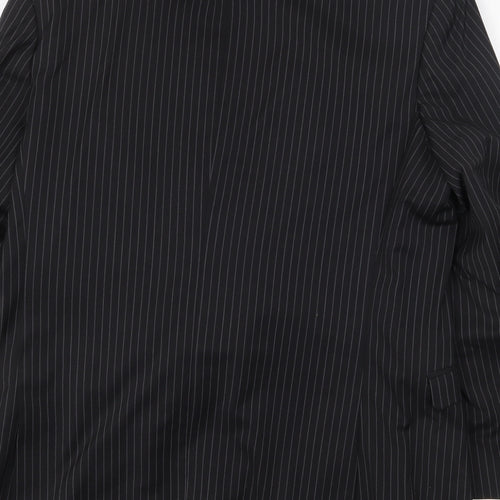 Limehaus Mens Black Striped Polyester Jacket Suit Jacket Size 44 Regular