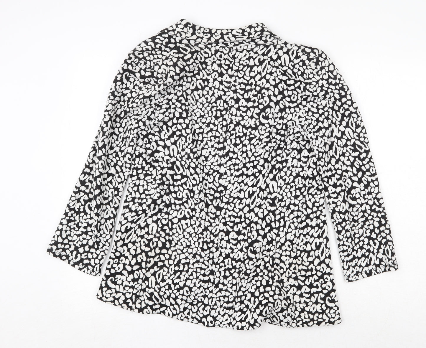 Preworn Womens White Animal Print Jacket Size 10 - Leopard Pattern
