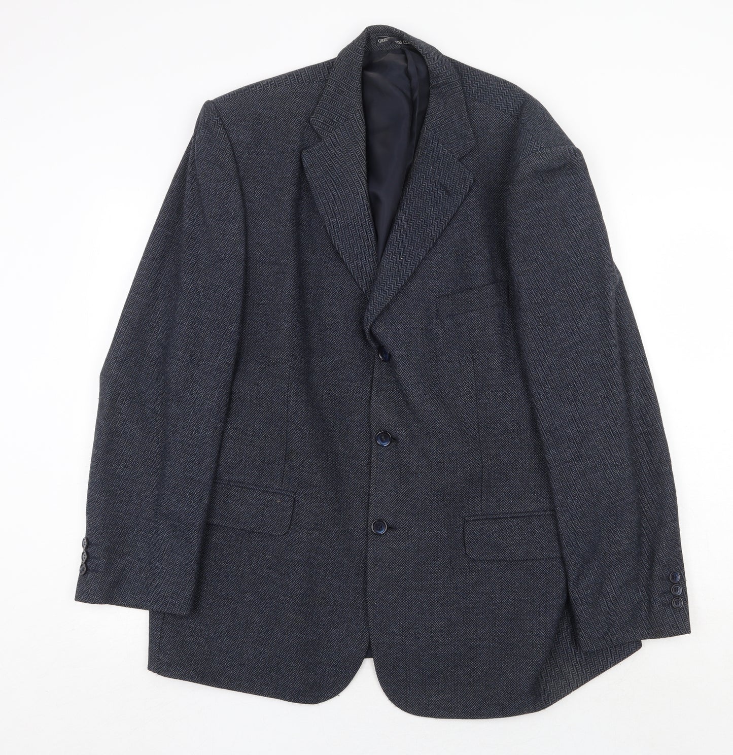Greenwoods Mens Blue Wool Jacket Suit Jacket Size 44 Regular