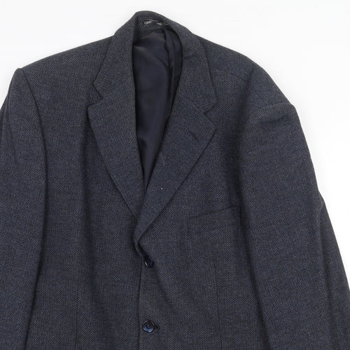 Greenwoods Mens Blue Wool Jacket Suit Jacket Size 44 Regular