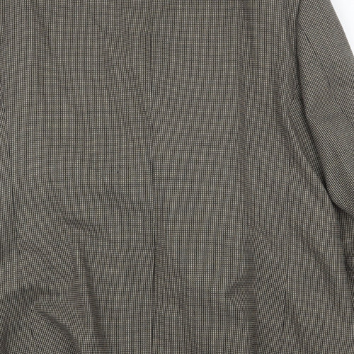 centa Mens Brown Geometric Polyester Jacket Blazer Size 46 Regular