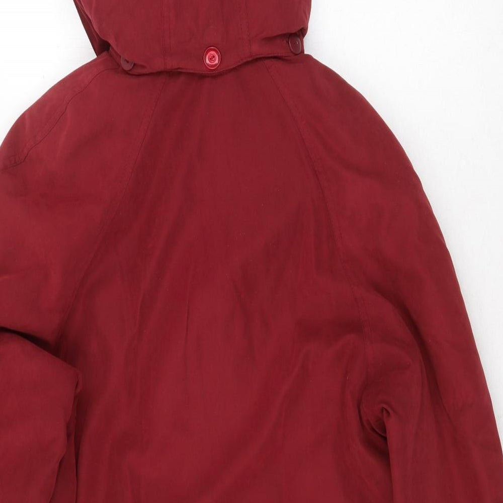 Bonmarché Womens Red Rain Coat Coat Size S Zip