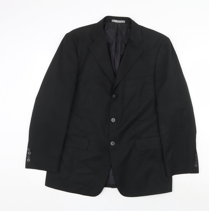 Taylor & Wright Mens Black Polyester Jacket Suit Jacket Size 38 Regular