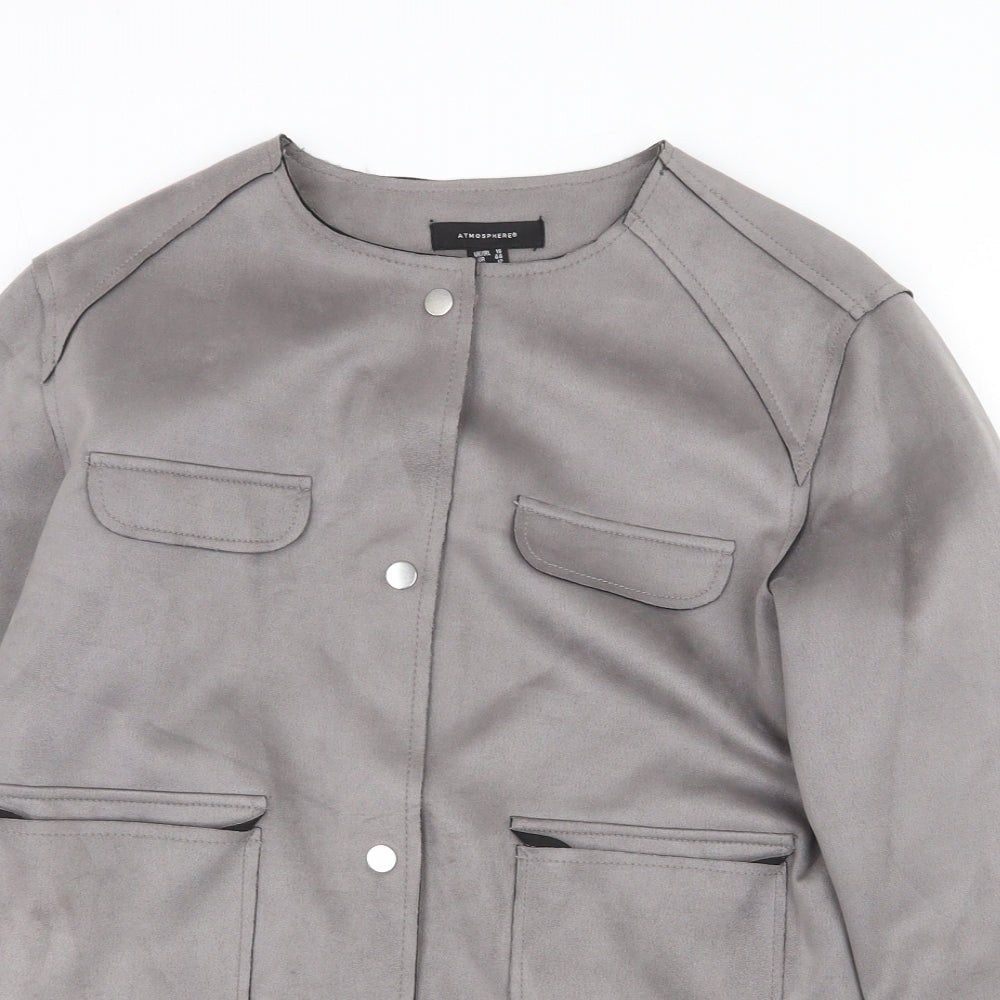 Atmosphere Womens Grey Jacket Size 16 Button
