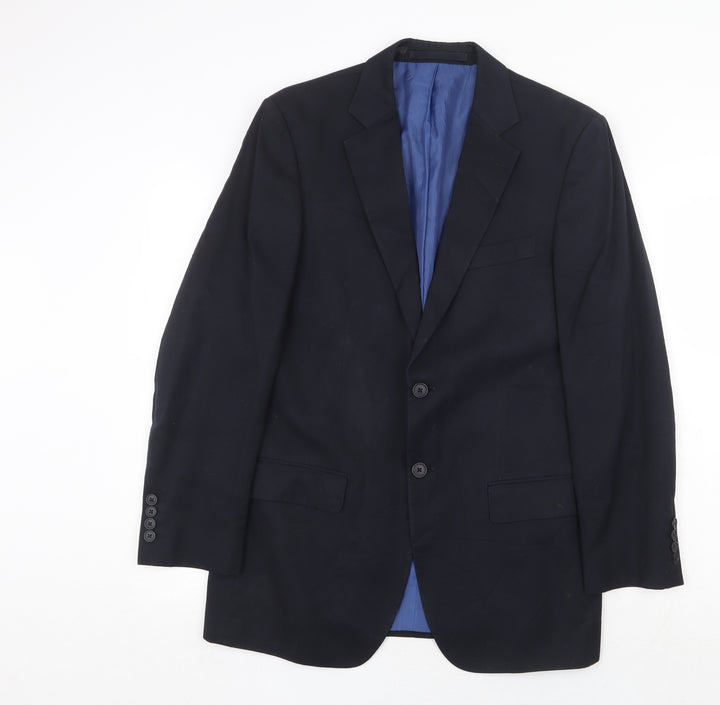 Marks and Spencer Mens Blue Polyester Jacket Suit Jacket Size 38 Regular