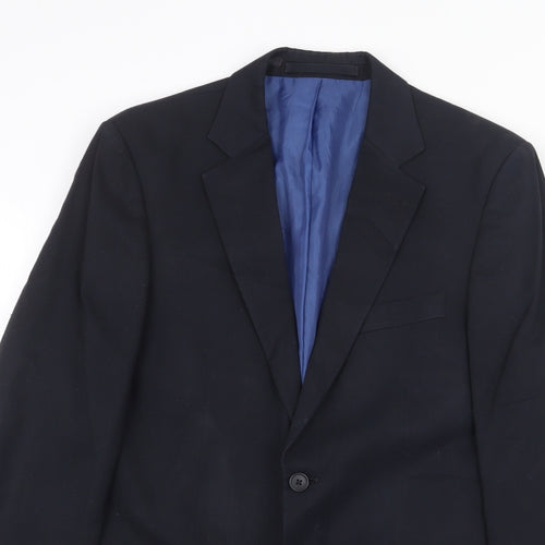 Marks and Spencer Mens Blue Polyester Jacket Suit Jacket Size 38 Regular