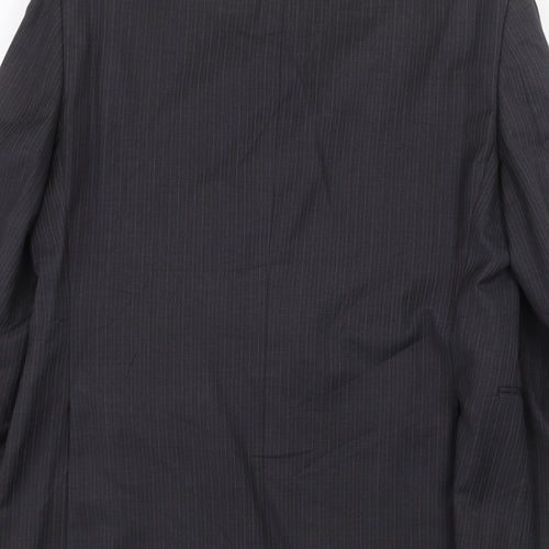 Marks and Spencer Mens Grey Striped Wool Jacket Suit Jacket Size 40 Regular