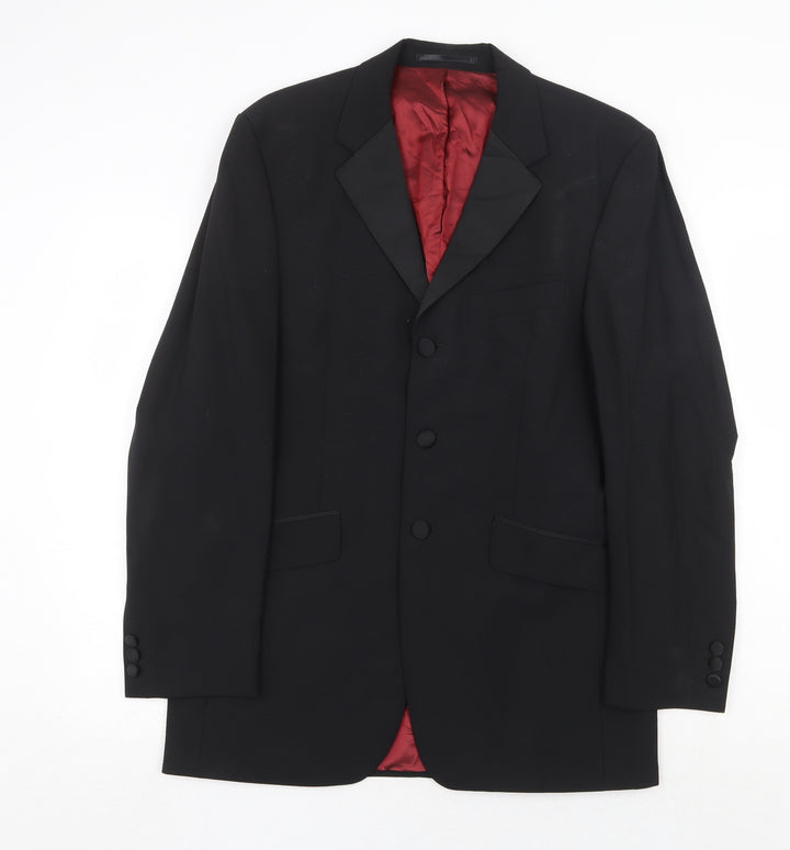 Burton Mens Black Polyester Jacket Suit Jacket Size 38 Regular