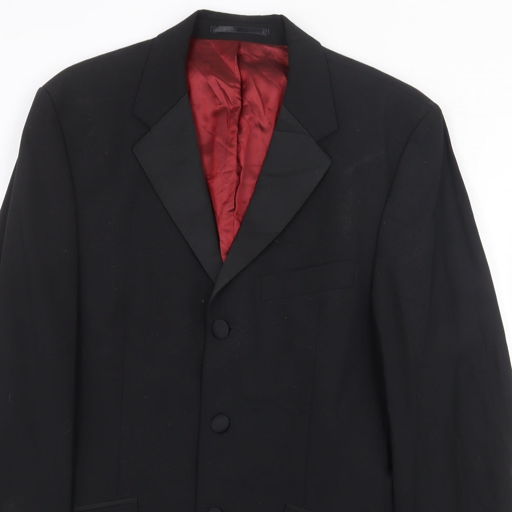 Burton Mens Black Polyester Jacket Suit Jacket Size 38 Regular