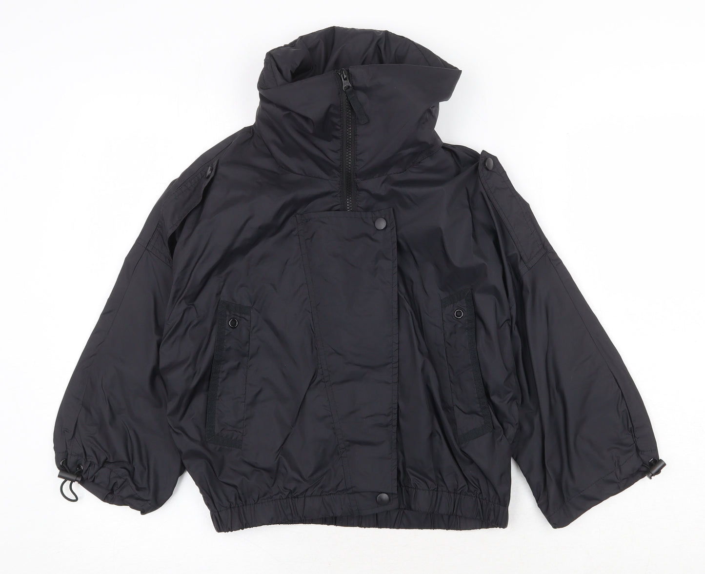 George Womens Black Rain Coat Coat Size 8 Zip