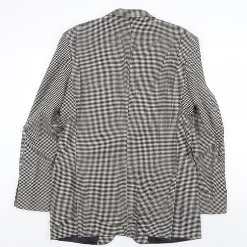 Marks and Spencer Mens Grey Geometric Wool Jacket Blazer Size 40 Regular