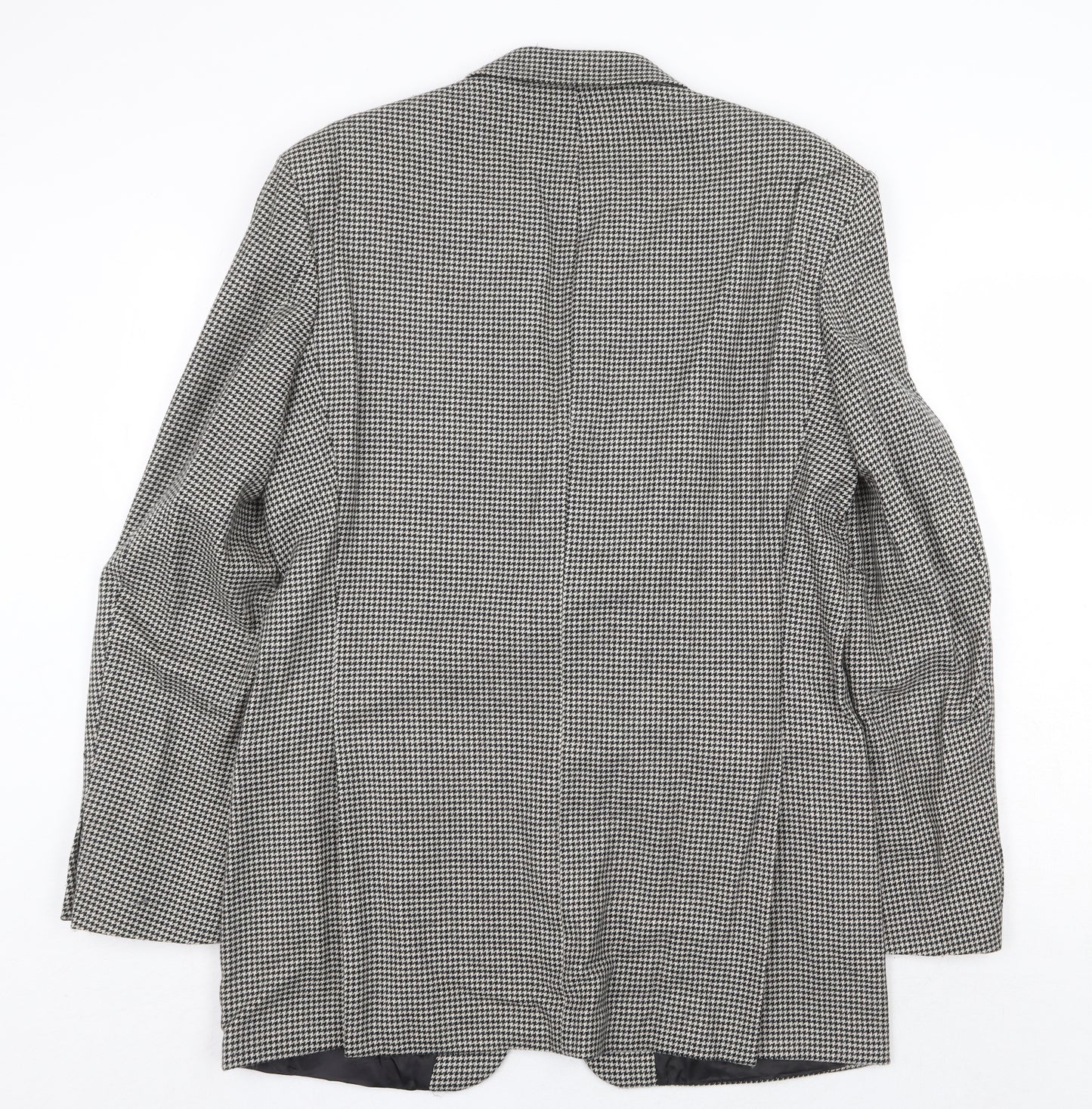 Marks and Spencer Mens Grey Geometric Wool Jacket Blazer Size 40 Regular