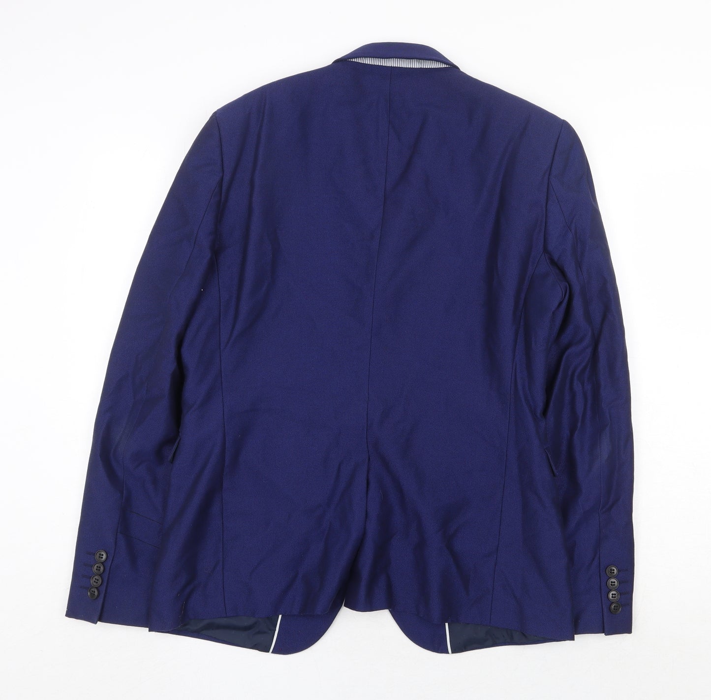 Burton Mens Blue Polyester Jacket Blazer Size 40 Regular