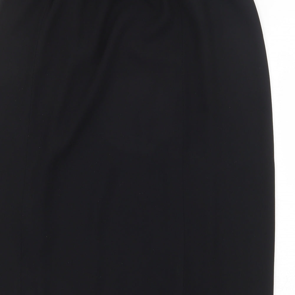 Frank Usher Womens Black Polyester A-Line Skirt Size 16