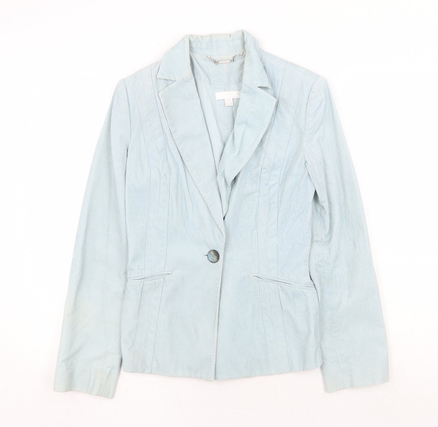 MNG Womens Blue Jacket Size 8 Button