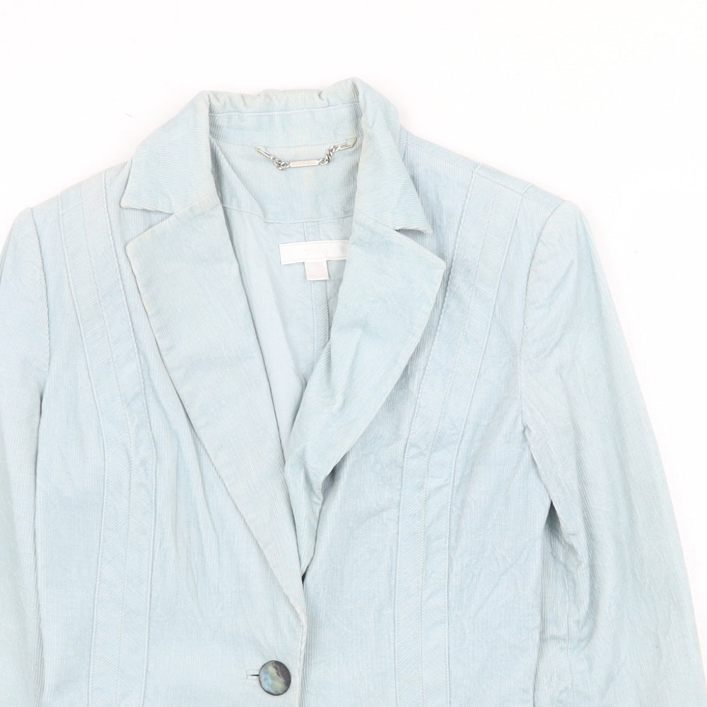 MNG Womens Blue Jacket Size 8 Button