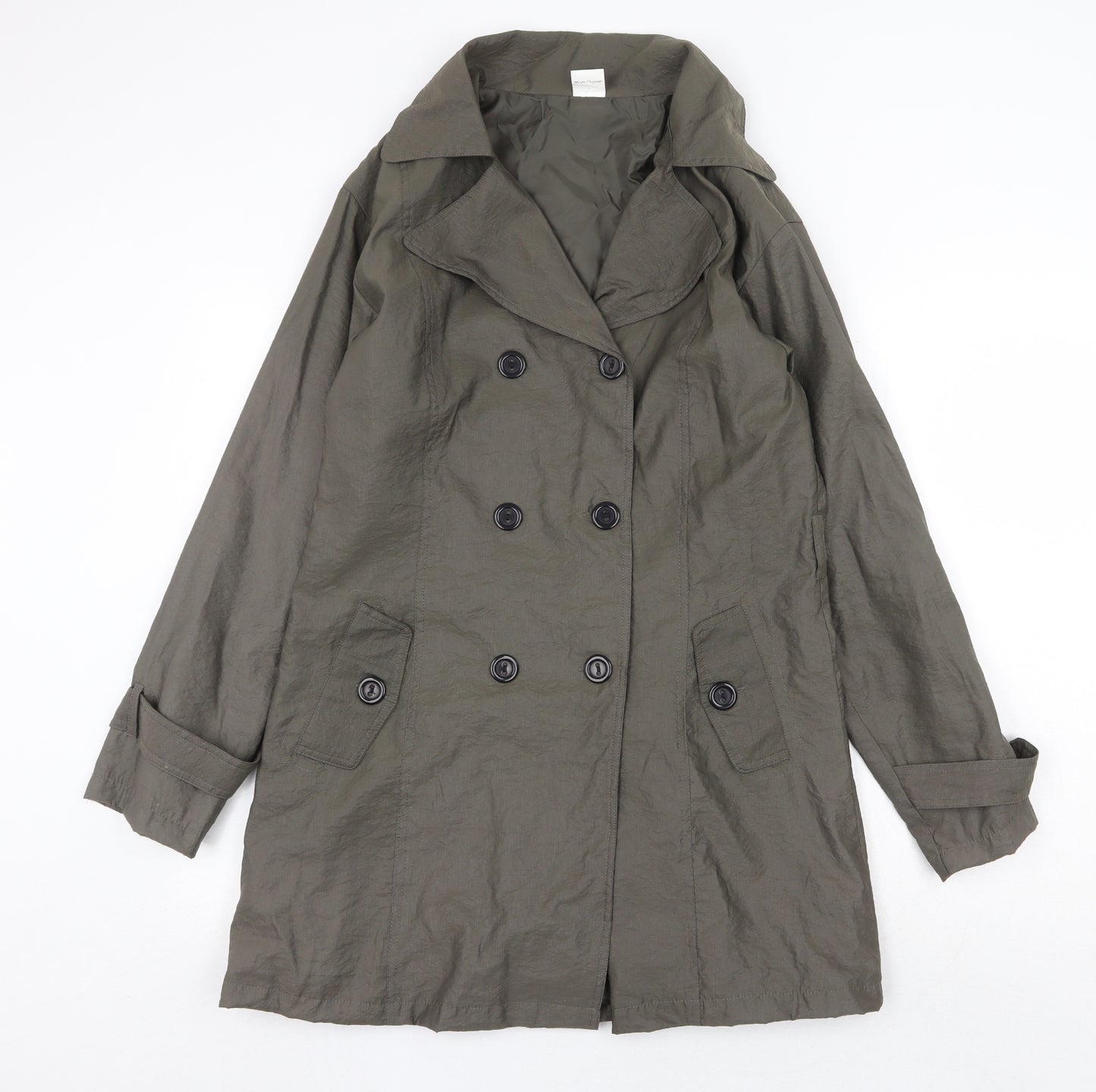 Preworn Womens Green Pea Coat Coat Size M Button - Size 14-16