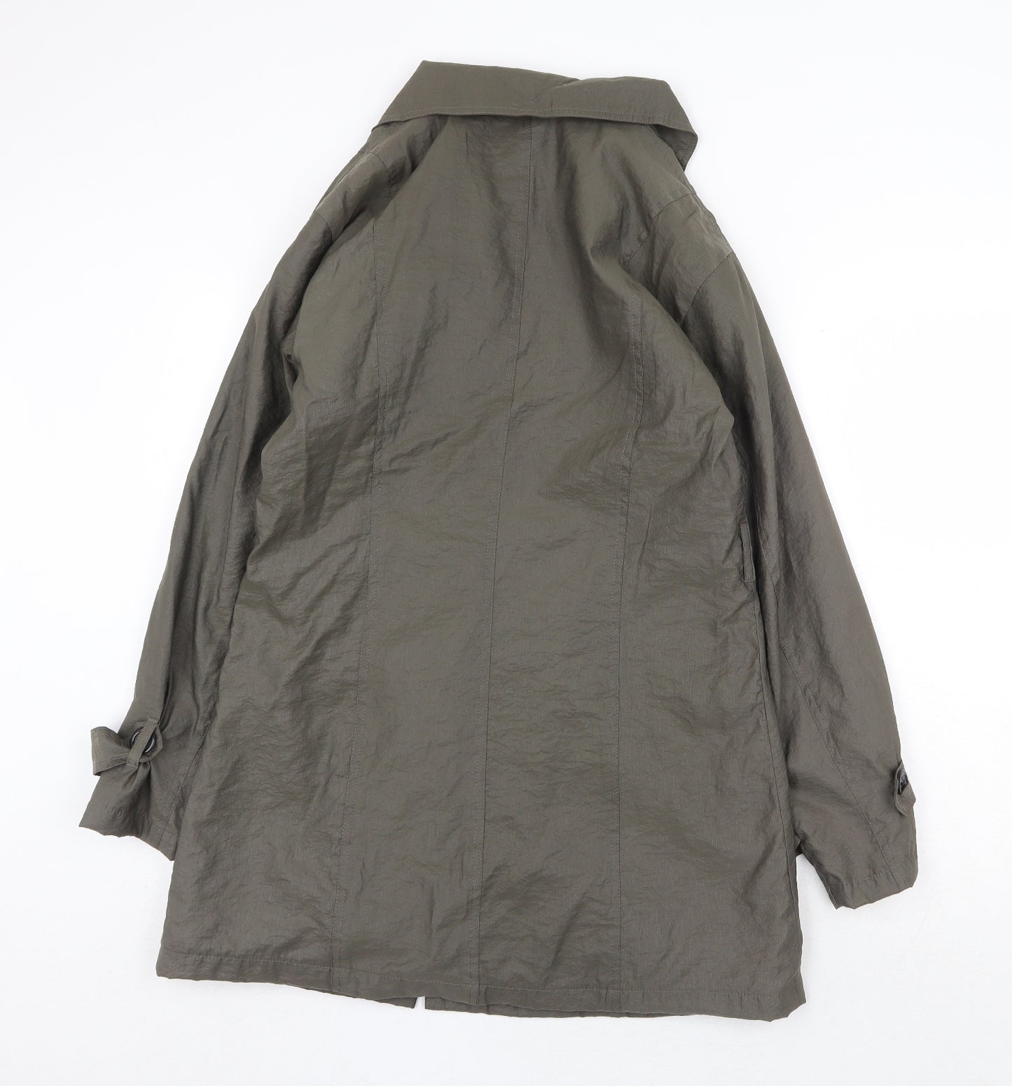 Preworn Womens Green Pea Coat Coat Size M Button - Size 14-16