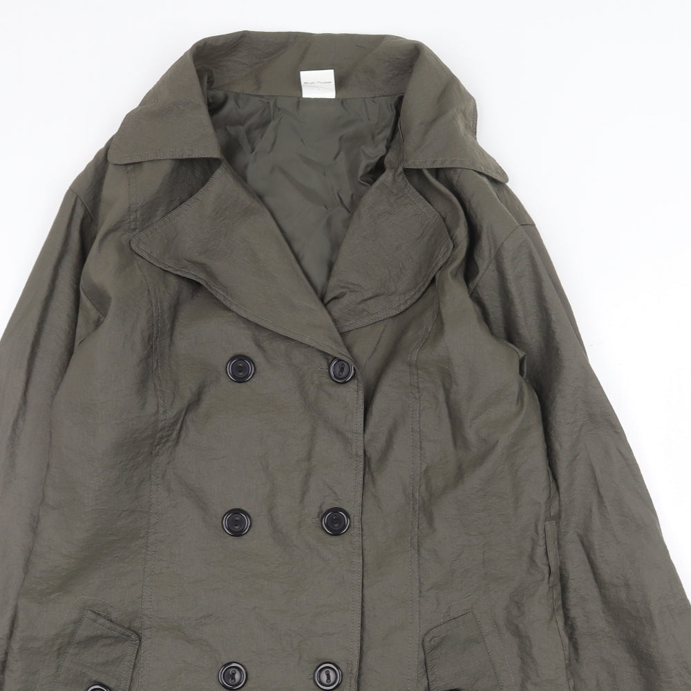 Preworn Womens Green Pea Coat Coat Size M Button - Size 14-16
