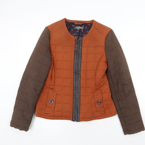 Marks and Spencer Womens Orange Quilted Jacket Size 10 Zip
