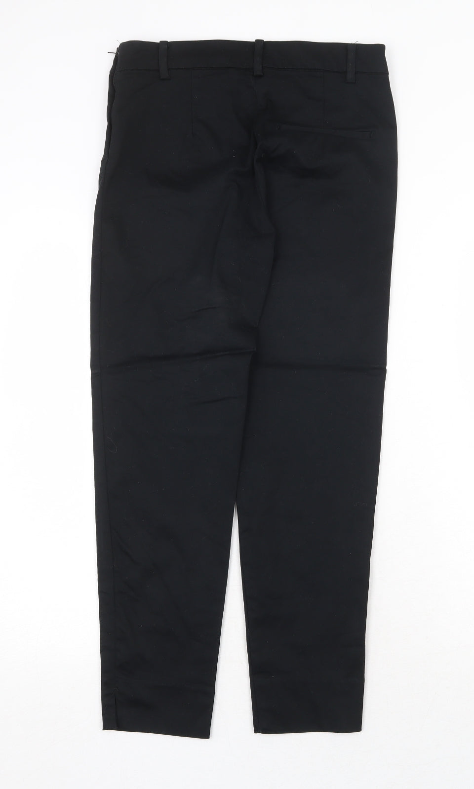 H&M Womens Black Cotton Trousers Size 8 Regular Zip