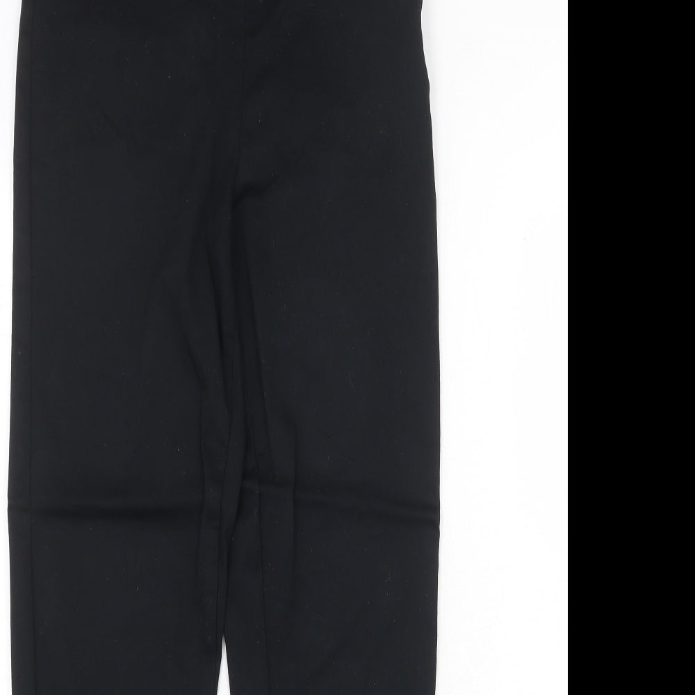 H&M Womens Black Cotton Trousers Size 8 Regular Zip