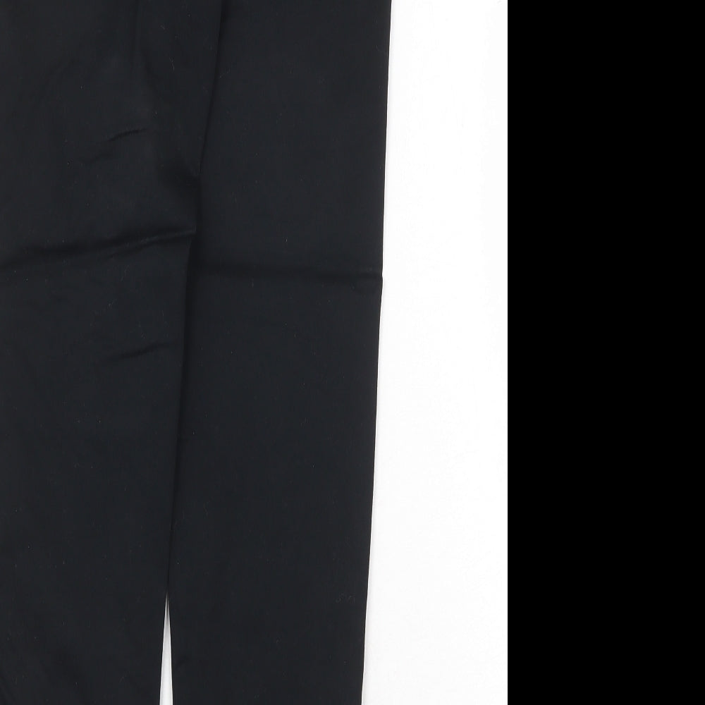 H&M Womens Black Cotton Trousers Size 8 Regular Zip