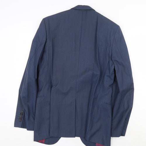 Cedar Wood State Mens Blue Wool Jacket Suit Jacket Size 38 Regular - 5 button sleeve
