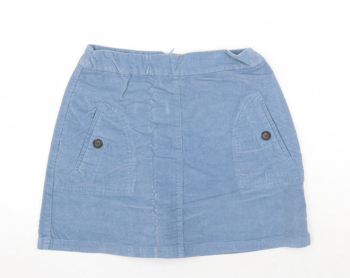 Cooperative Womens Blue Cotton A-Line Skirt Size S Zip