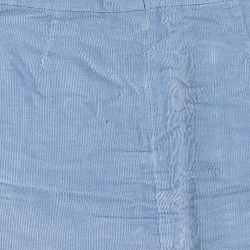 Cooperative Womens Blue Cotton A-Line Skirt Size S Zip