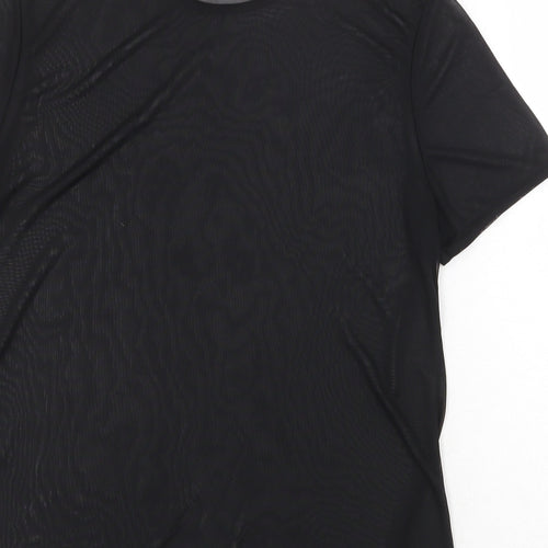 Missguided Womens Black Polyester Basic T-Shirt Size 8 Round Neck