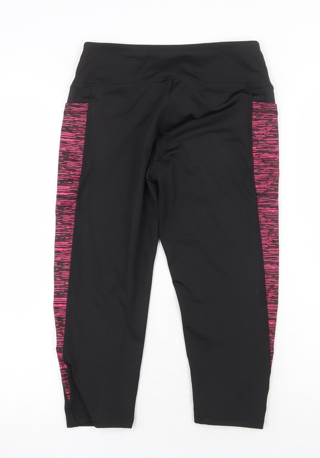 East Hong Womens Black Colourblock Polyester Compression Leggings Size M Regular Pullover