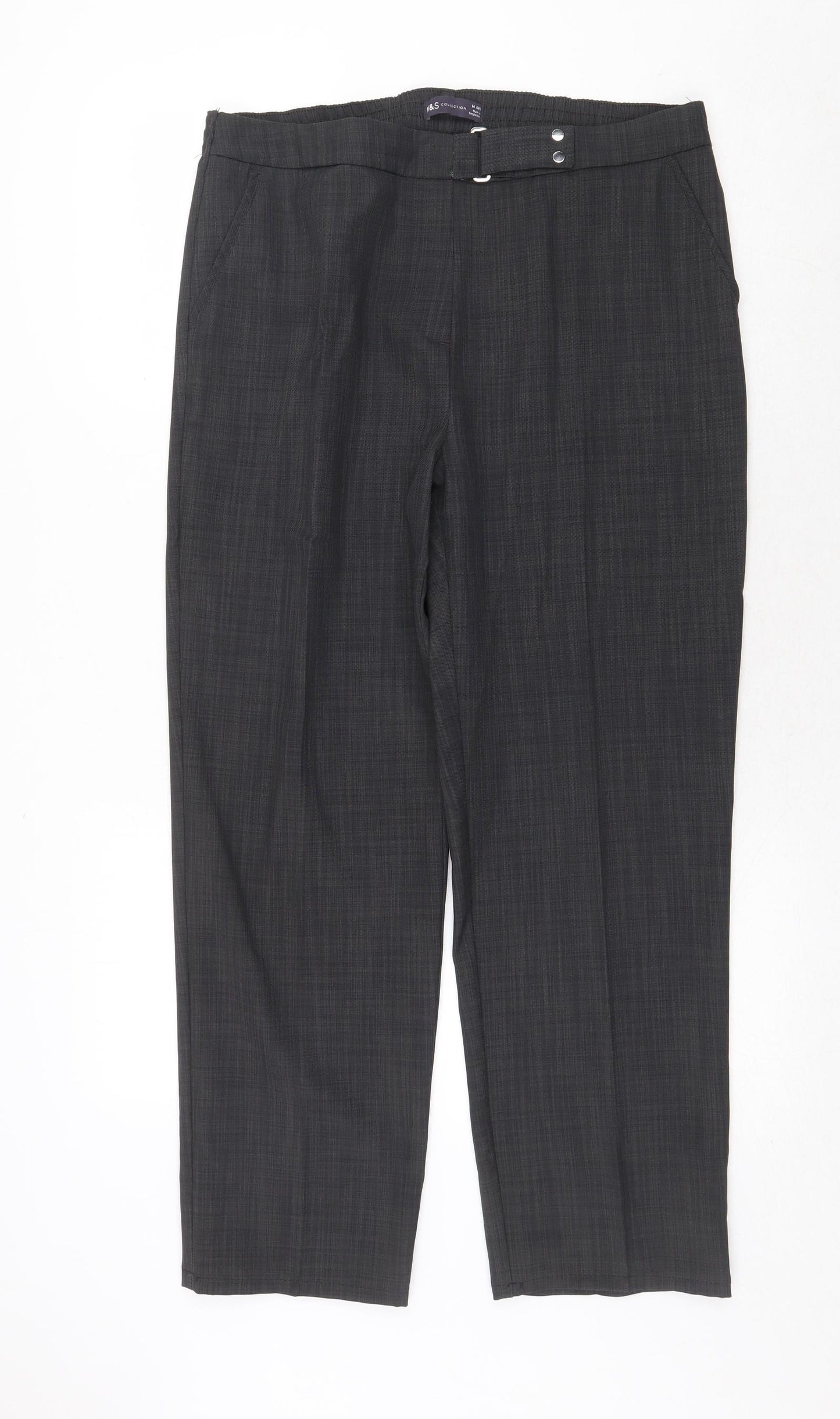Marks and Spencer Womens Grey Polyester Dress Pants Trousers Size 14 Regular