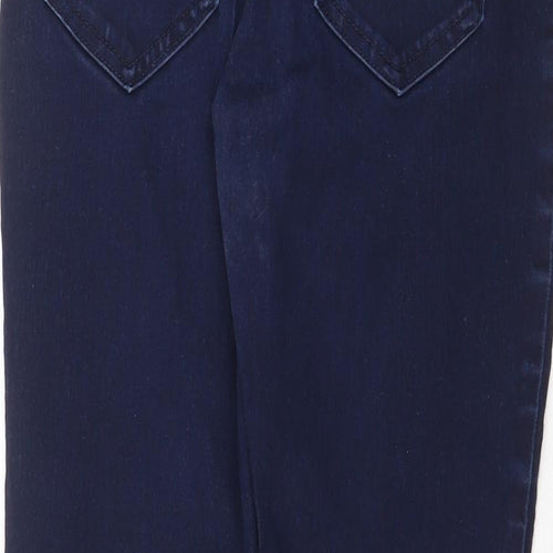 Marks and Spencer Womens Blue Cotton Skinny Jeans Size 12 Regular Zip