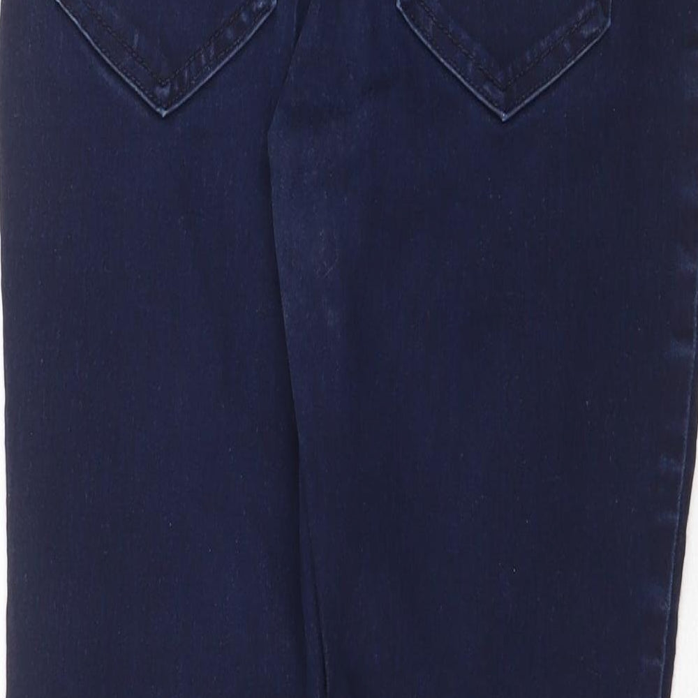 Marks and Spencer Womens Blue Cotton Skinny Jeans Size 12 Regular Zip
